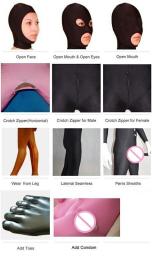 2-010 Customize Option Of Female Condom Spandex Zentai Suit