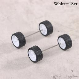 1set 1/64 Wheels Model Car Wheels For Hotwheels With Rubber Tire Model Model Car Modified Parts Toys Power RefitCar Model Parts