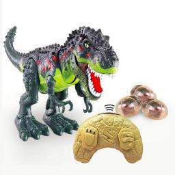 Remote Control Dinosaur Toys For Kids 3-5 5-7 8-12 RC Walking Robot T-Rex Simulated Flame Spray Eggs Laying Light & Roaring