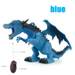 2.4G Remote Control Dinosaur Kids RC Electric Walking Spray Dinosaur Simulation Velociraptor Toy With LED Light Music Gifts