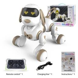 Funny RC Robot Electronic Dog Stunt Dog Voice Command Touch-sense Music Song Robot Dog For Boys Girls Children's Toys 18011