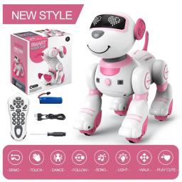 Funny RC Robot Electronic Dog Stunt Dog Voice Command Programmable Touch-sense Music Song Robot Dog For Children's Toys