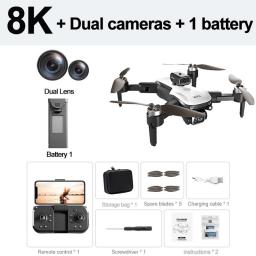 New S2S Drone 8K HD Dual Camera Brushless Motor Obstacle Avoidance Dron RC Helicopter Foldable Quadcopter Toy For Xiaomi