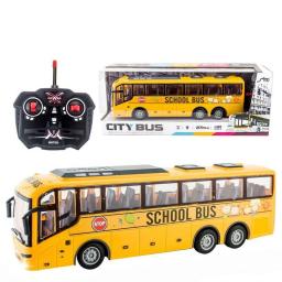 1/30 Rc Bus Electric Remote Control Car With Light Tour Bus School City Model 27Mhz Radio Controlled Machine Toys For Boys Kids
