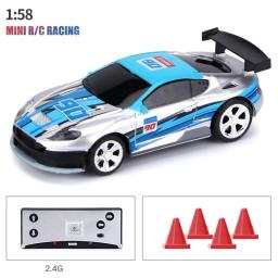 2.4G1/58 Mini Coke Can RC Remote Control Radio Micro Racing Car Led Light  AppPhone Sensor Multiplayer Mode Together Vehicle Toy