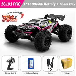 1:16 Brushless RC Car Off Road 4x4 High Speed 70Km/H 2.4G Remote Control Car With LED Drift Monster Truck Toys For Adults Kids