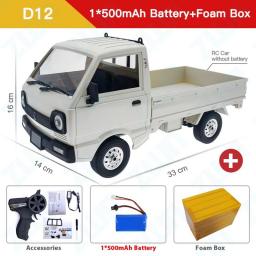 WPL D12 1:10 / 1:16 RC CAR Simulation Drift Climbing Truck LED Light Haul Cargo Remote Control Electric Toys For Children
