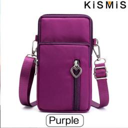 KISMIS Women's Mini Crossbody Bag - Handbag With Cell Phone Pocket, Flap Shoulder Bag, Waterproof Running Arm Band
