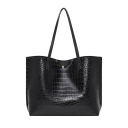 Tote Shoulder Bags Leather Crocodile Pattern Women Commute Bags Large Capacity Shoulder Handbags For Female Casual Messenger Bag