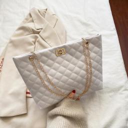 Tote Bags For Women PU Leather Diamond Lattice Handbag Personality Large Capacity Underarm Shoulder Bag Designer Bag