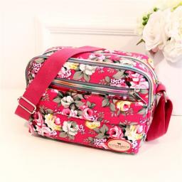 Fashion Floral Multicolor Printed Canvas Ladies Messenger Bag Trend Shoulder Bag Nylon Casual Messenger Bag Elder Gift
