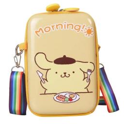 Sanrio Classic Anime Shoulder Bags Hello Kitty Kulomi Melody Cinnamoroll Hard Shell Messenger Bag Waterproof Children Coin Purse