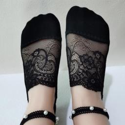Summer Anti-Slip Ankle Socks Pearl Lace Socks Thin Women Socks Lace Cotton Boat Sock Breathable Sweet Sexy Invisible Sock