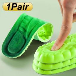 4D Super Thick Memory Foam Insoles Breathable Mesh Sweat Absorption Shoe Pads Sports Running For Shoes PU Sole Orthopedic Insole
