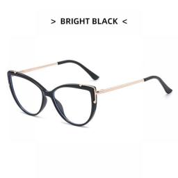 Fashion TR90 Cat Eye Blue Light Blocking Glasses Women Clear Lens Glass Frame Optical Spectacle Goggles Female Eyeglass