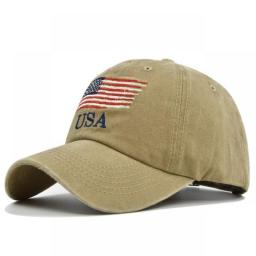 Embroidery USA Men Baseball Hats Washed Cotton Cap Snapback Caps Hip Hop Caps Outdoors Casual Travel Hat For Women's