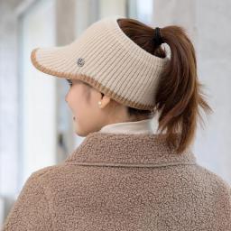 2022 Hats For Women Autumn Winter Sports Empty Top Caps Female Knitted Warm Baseball Cap Fashion Running Golf Sun Hat