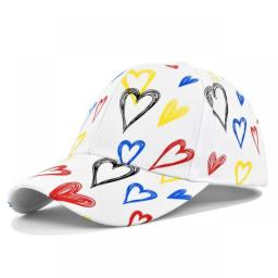 Couple Men's And Women's Embroidered Love Logo Baseball Cap Full Printed Love Casual Breathable Trendy Fashion Photography