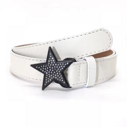 Belts For Woman Y2k Ins Style Spicy Girls Black And White Fashion Retro Personality Hip-Hop Diamonds Jeans Buckle Vintage
