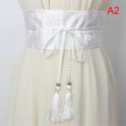 Fashion Belt Ribbon Female Retro Floral Print Wide Corset Waistband Antique Hanfu Women's Cloth Belt Decoration 2023
