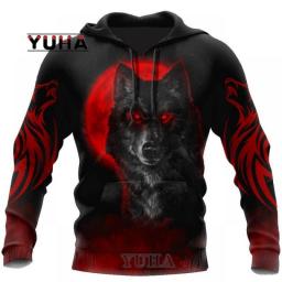 Wolf 3d Printed Hoodies Unisex Cool  Pullover Animal Graphic Sweatshirt Men’s Street Wear