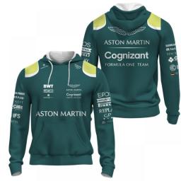 2023 Hot Selling F1 Formula One Aston Martin Team Green Zip Pullover Men's / Women's Racing Extreme Sports Competition Clothing