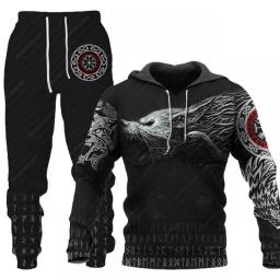 Wolf 3d Printed Hoodie Pants Suit Male Autumn And Winter Casual Sweashirt Pullover Men Tracksuit Set Fashion Men's Clothing Suit