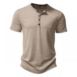 Ultra-Soft Bamboo Cotton Henley T-Shirts Men 2023 Brand Slim Fit Short Sleeve V Neck T Shirt Men Daily Work Causal Tops Tees XXL