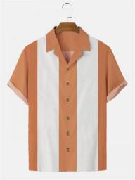 2022 Stripes Simple Casual Shirts Men European Size Men's Hawaiian Shirt Men's Shirts Fashion Short Sleeve Caual Breathable Top