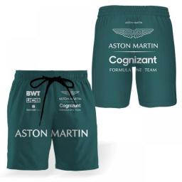 2023 Summer New Men F1 Team Aston Martin Shorts Formula One Racing Driver Alonso New Design Beach Pants Sports Pants