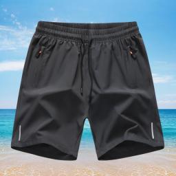 Summer Men Beach Homme Ice Cool Comfortable Breathable Stretch Slim Fit Sports Running Bodybuilding Shorts  Plus Size M-8XL