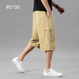 Oversize Fat Cotton Shorts Men Cargo Short Casual Plus Size Cropped Trouser Sports Tactical Baggy Pants Loose 5XL 6XL Summer