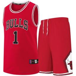 Brand Chicago Bulls ROSE 1Youth Training Uniforms Basketball Match Training Quick-drying Jerseys Men's Sleeveless Suits