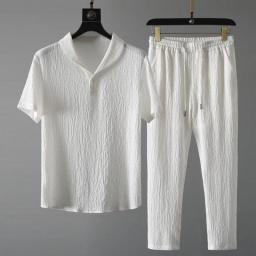 (Shirt + Trousers)2023 Summer Men Fashion Classic Shirt Men's Business Casual Fashion Shirts Men A Set Of Clothes Size M-4XL
