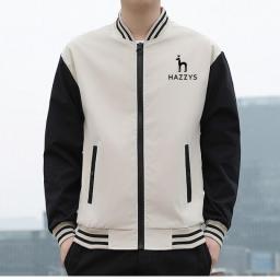 Spring Autumn New Men's Fashion HAZZYS Jacket Stand Collar Casual Polyester Thin Windbreaker Jacket Sports Zip Top Size M-5XL