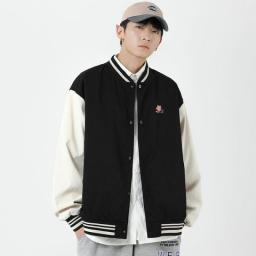 Autumn Men's Jacket Tops Coat Luxury Brand Lazy Fox Embroidery Men Jacket Loose Baseball Jersey New Street Fashion Bomber Jacket