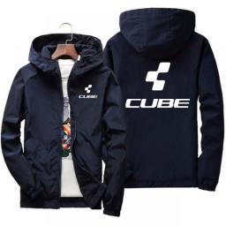 2023 Latest Letter Print Men's Spring And Autumn Zipper Casual Hooded Bomber Jacket Cube Fashion Windbreaker