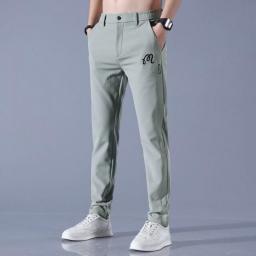Men's Brand Clothing Spring And Summer Straight Suit Trousers Formal Business Fashion Red Black Blue Solid Color Trousers