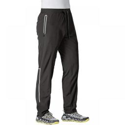MAGCOMSEN Summer Quick Dry Sweatpants Men's Joggers Pants Reflective Stripe Zip Pocket Tracksuit Trousers Fitness Training Pants