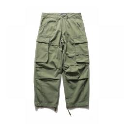 Safari Style Multi Pocket Cargo Pants Men Loose Work Trousers Mens Streetwear Casual Pants