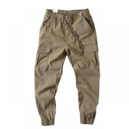 Soft Fabric  Trendy Multi Pockets Elastic Waist Summer Cargo Pants Wear-resistant Jogger Trousers Simple   Clothes