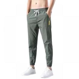 Stylish Sweatpants Loose With Pockets Korean Style Men Ankle Tied Joggers Pants  Non-pilling Casual Pants For Men