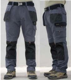 Men's Multi-Pocket Cargo Pants Outdoor Work Pants Wear-Resistant Pants Worker's Trousers With Leg Bag