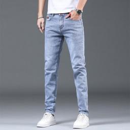 2023 Spring And Autumn New Classic Fashion Blue Elastic Small Foot Pants Men's Casual Large Size Comfortable High-Quality Jeans