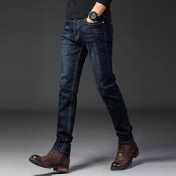 2023 Spring And Autumn New Men's Classic Fashion Solid Color Stretch Straight Leg Pants Men's Business Casual High-Quality Jeans