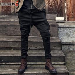 Autumn Spring Loose Casual Pants Trousers Cotton Blend Long Pants Drawstring Sashes Male Pant New Casual Harem Pants