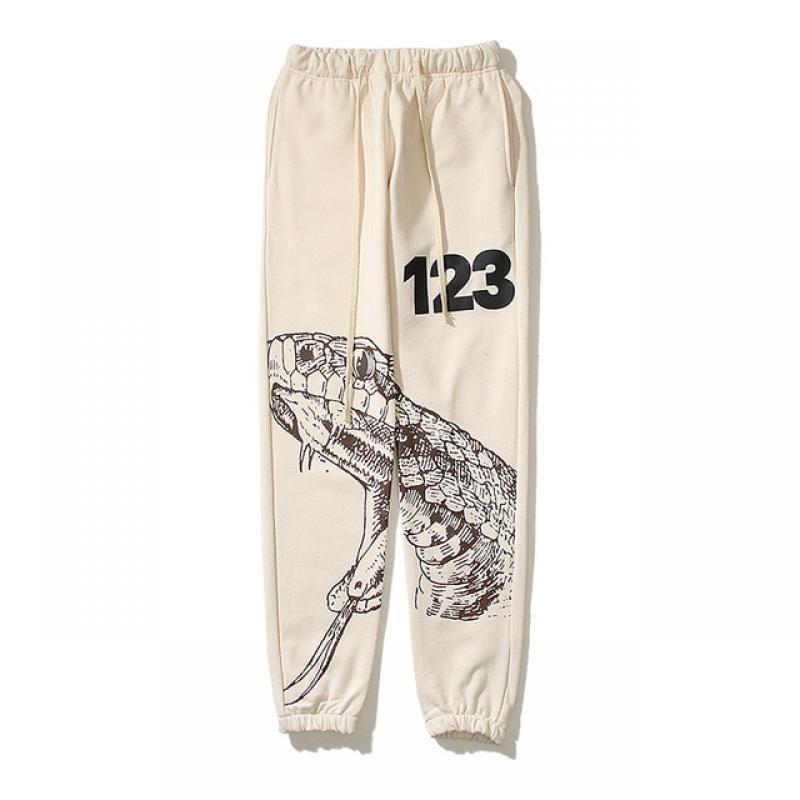 RRR123 Sketch Poisonous Snake Washed Old Vintage Loose Sweatpants Men's European and American Fashion Brand Men's and Women's Gu