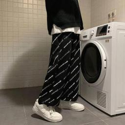 Harajuku Oversize Hip Hop Joggers Pants Men And Women Letters Full Print Loose Width Leg Casual Sports Trousers Y2K