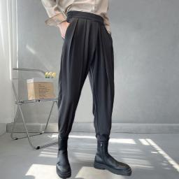 Stacked Pants Streetwear Men's Pants Joggers  Casual Harem Trousers Harajuku Korean Motorcycle Tapered Male Blazer Pants