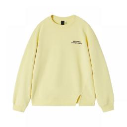 SEMIR Sweatshirt Women Open Fork With Letter Embroidery Winter 2021 New Loose Round Neck Drop Shoulder Hoodies Simple